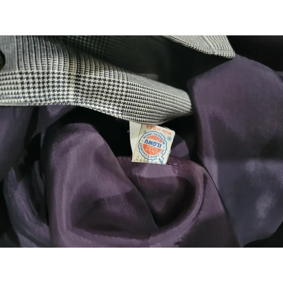 Russ Togs Women’s Vintage Gray Plaid Double-Breasted Blazer – Size 16 - Picture 5 of 10